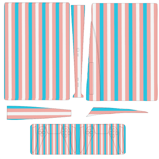 Custom Blue Pink White Pride PS5 Wrap