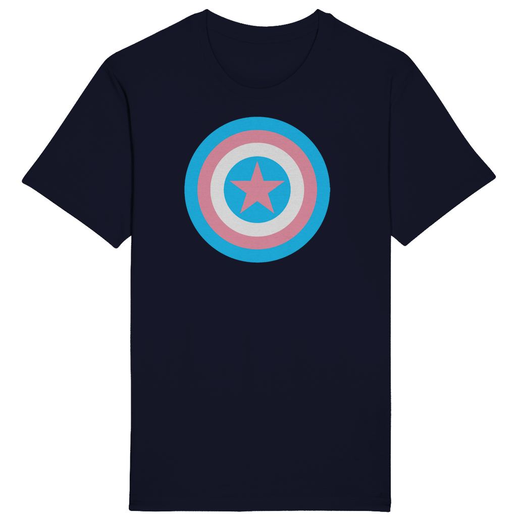 XS-5XL Blue Pink White Pride Trans Shield T-Shirt