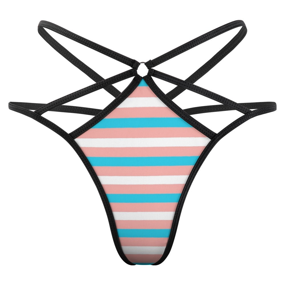 Trans Coloured Pride In Daring Candy Stripe G-String Thong
