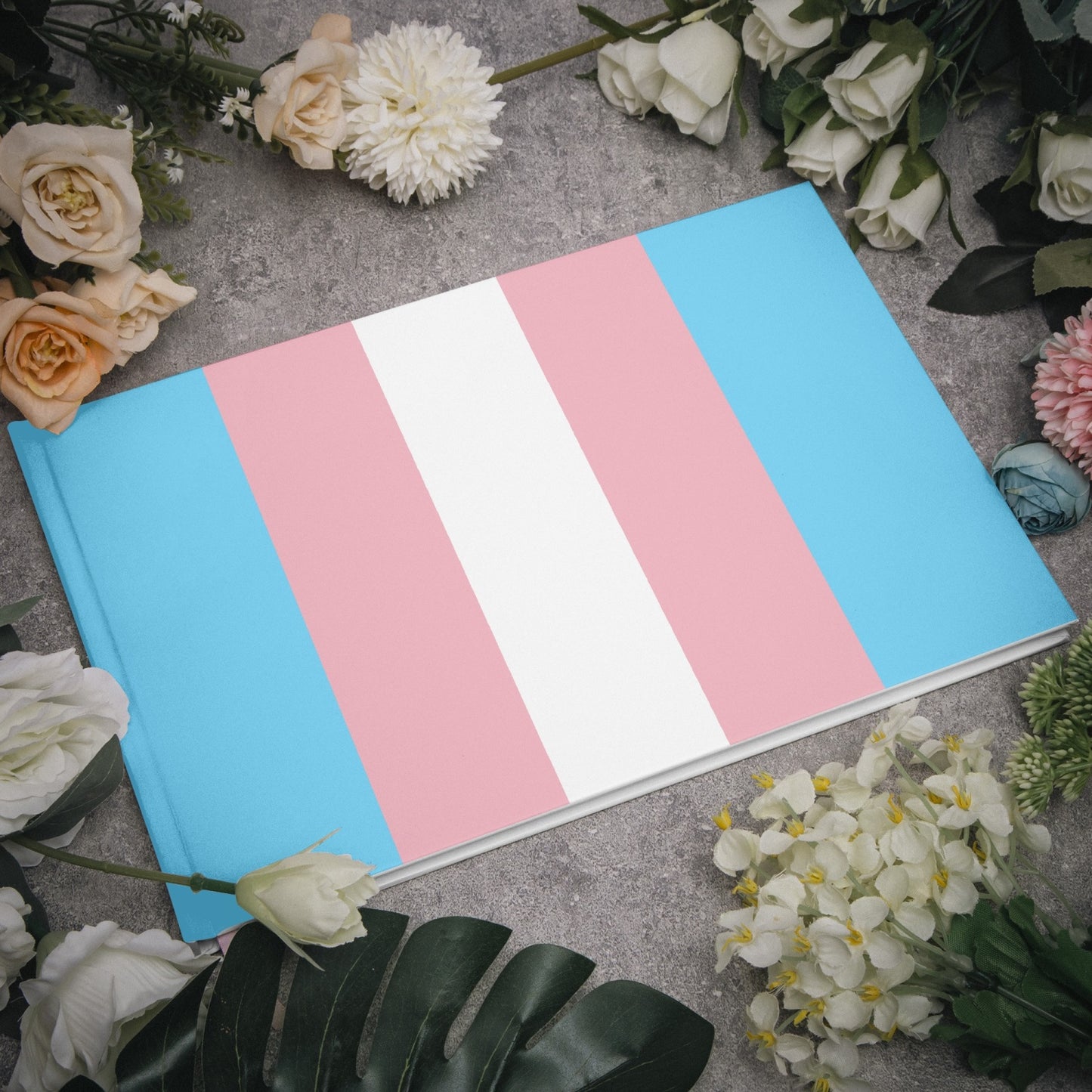 Blue Pink White All-Over Pride Rectangle Wedding Guest Book