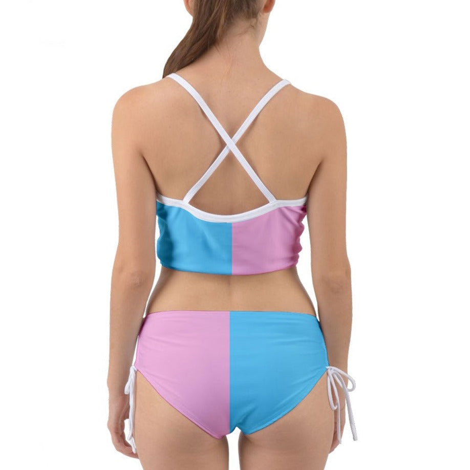 Teen - Plus Size Blue Pink White Pride Mini Tank Bikini-Set
