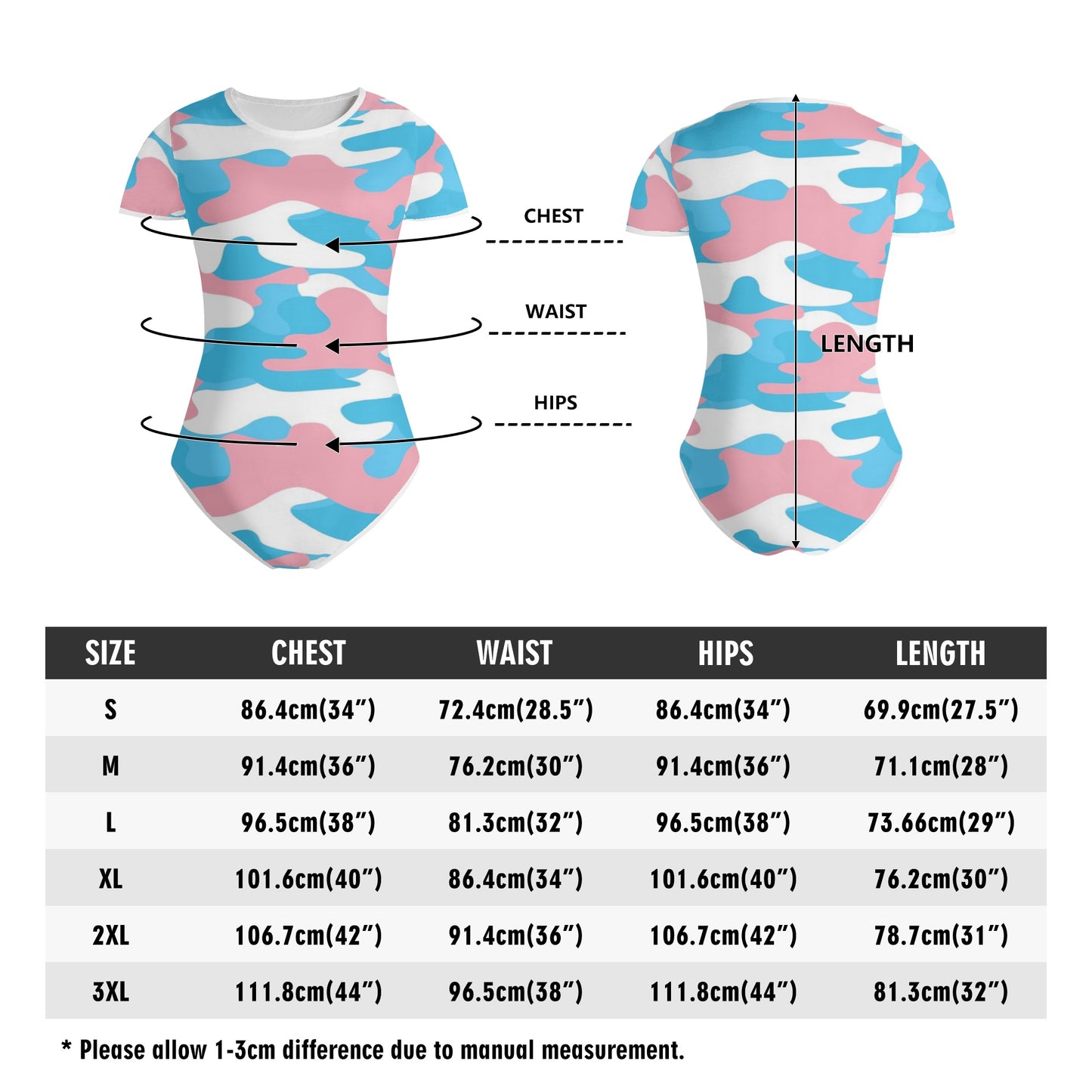 Teen Blue Pink White Pride Camouflage Soft T-Shirt Bodysuit