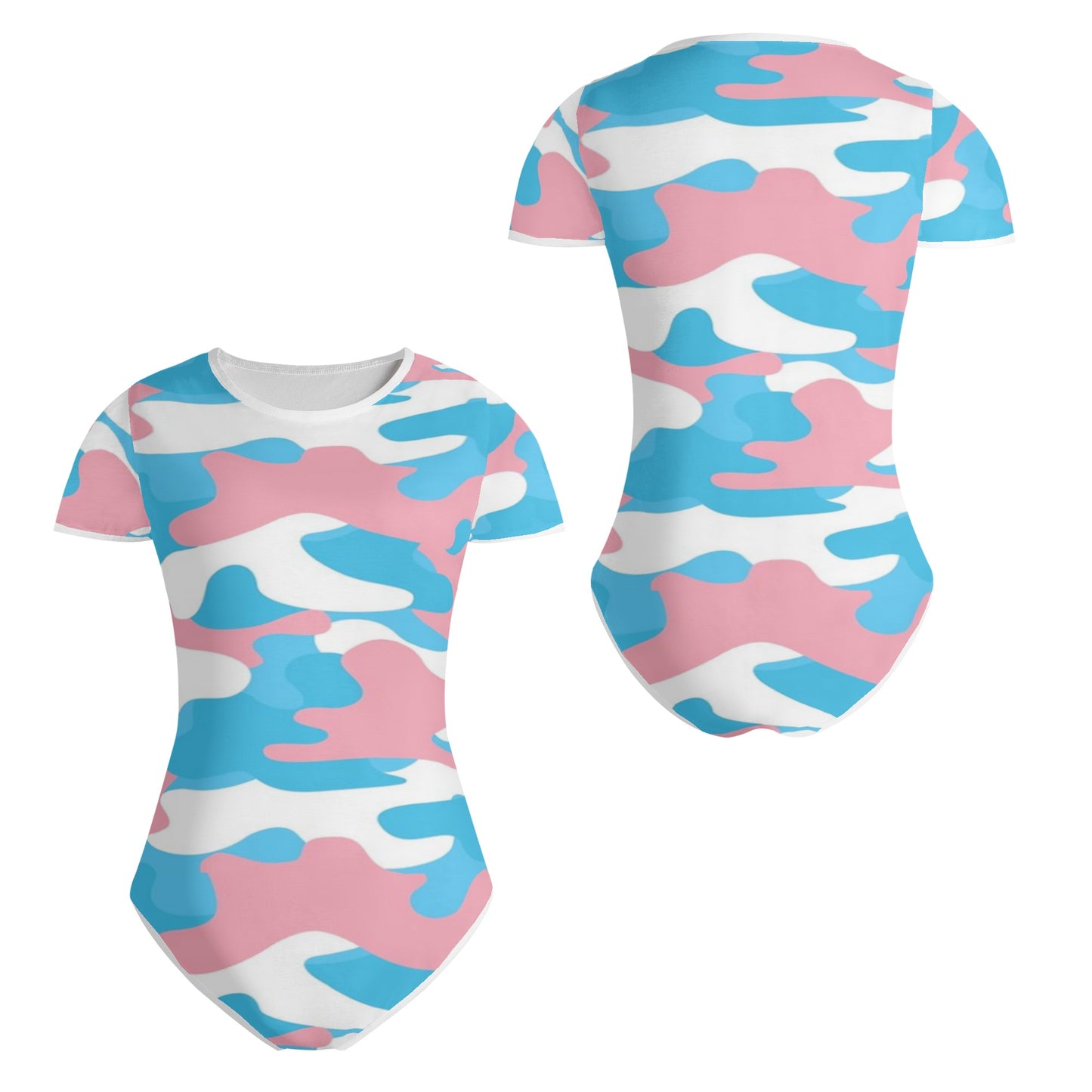 Teen Blue Pink White Pride Camouflage Soft T-Shirt Bodysuit