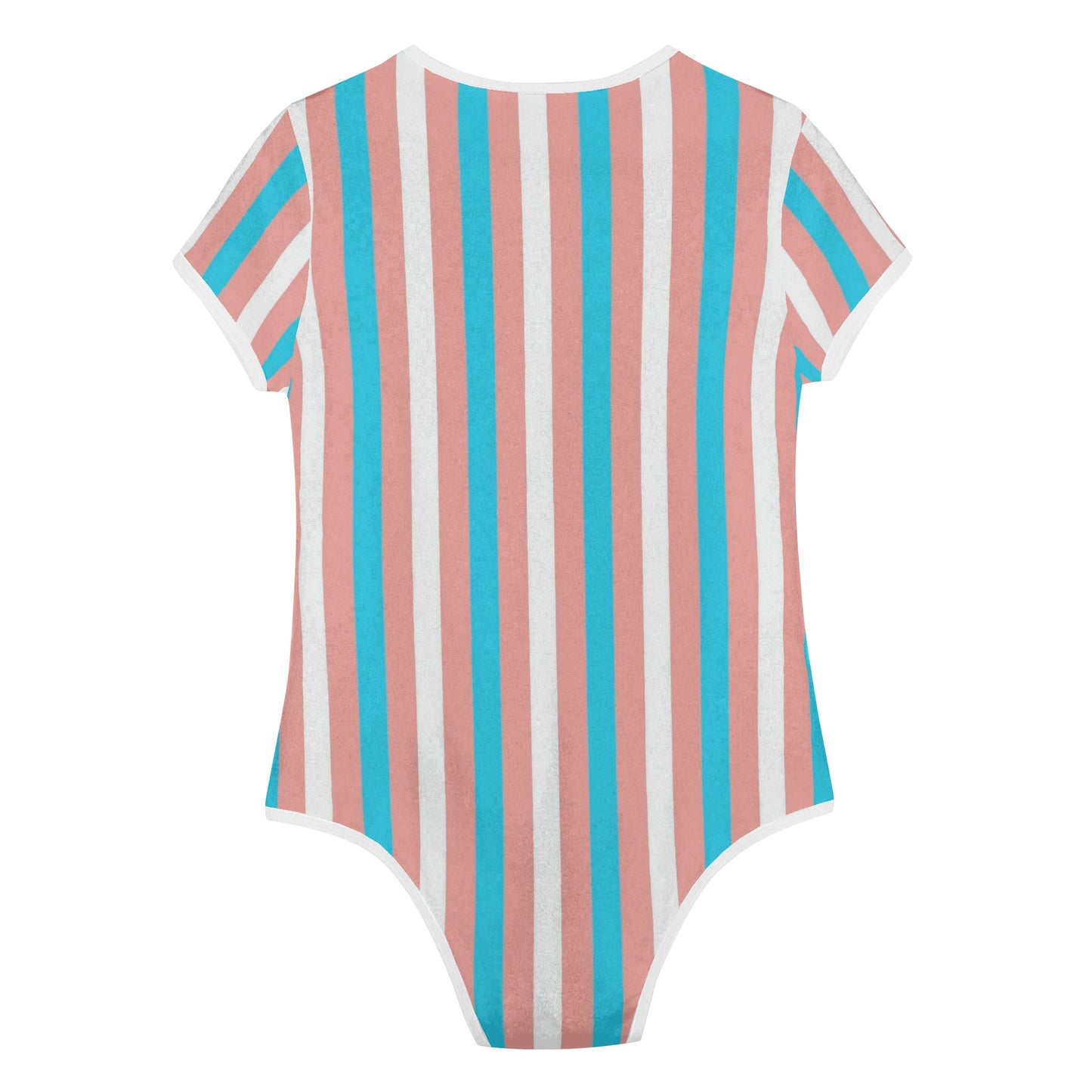 Teen Blue Pink White Pride Candy Striped Soft T-Shirt Bodysuit