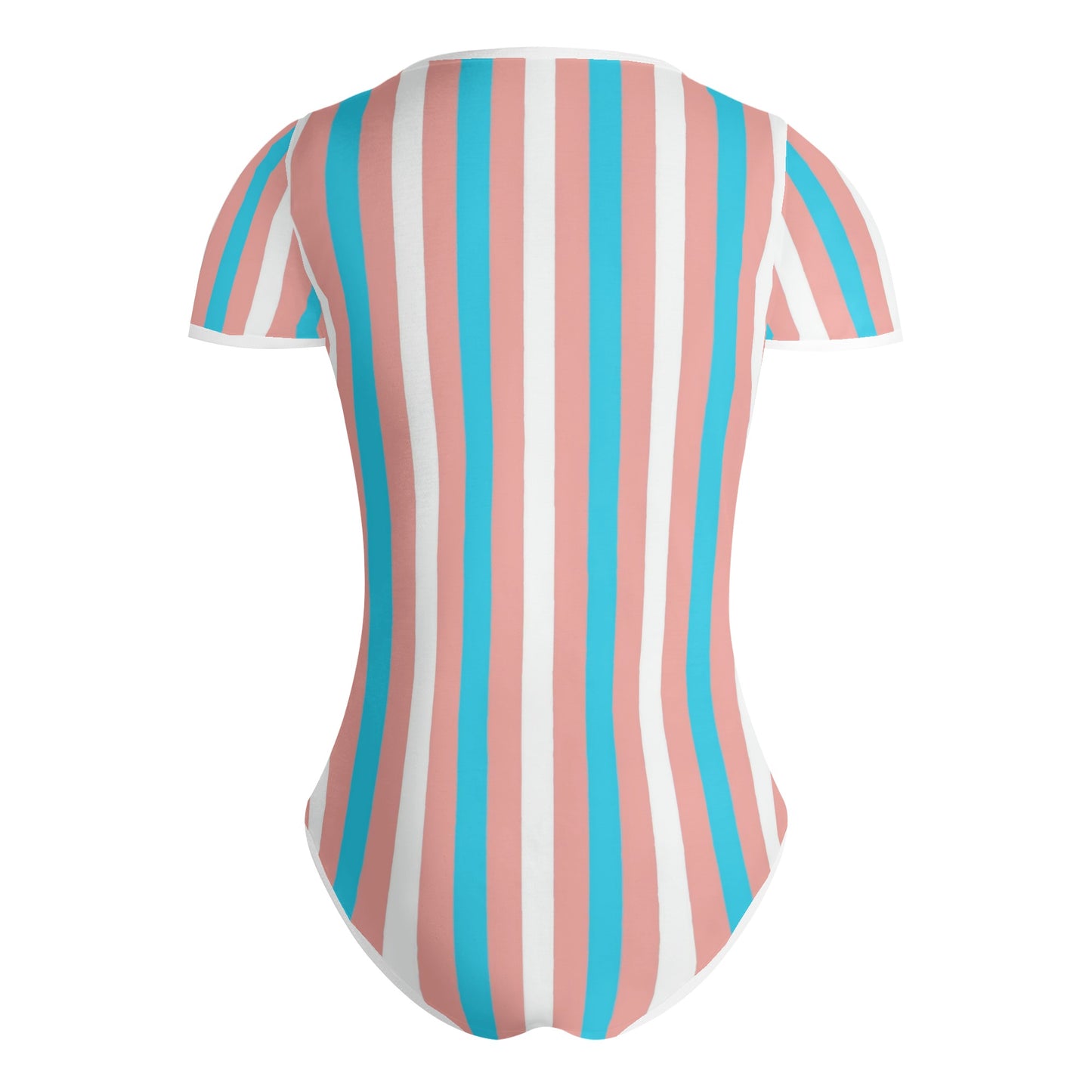 Teen Blue Pink White Pride Candy Striped Soft T-Shirt Bodysuit