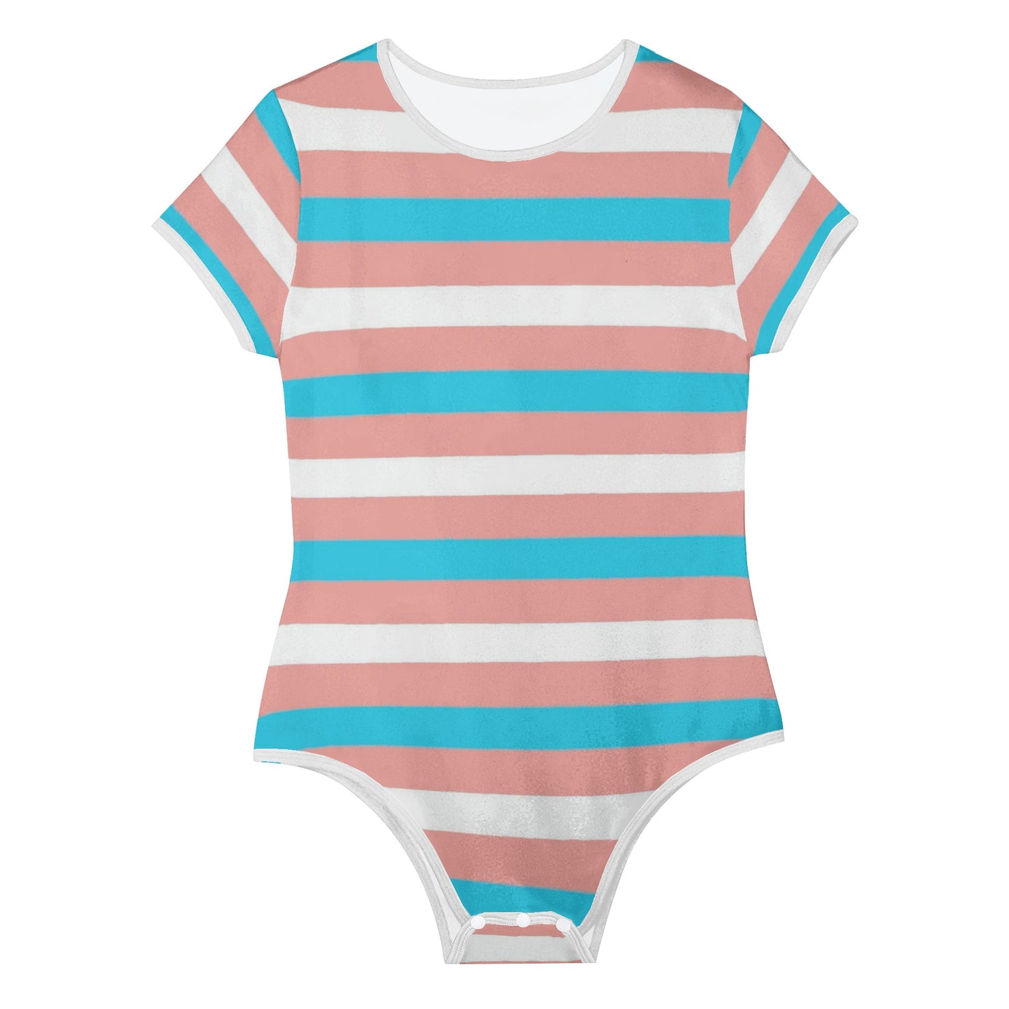 Teen Blue Pink White Pride Candy Stripes Soft T-Shirt Bodysuit
