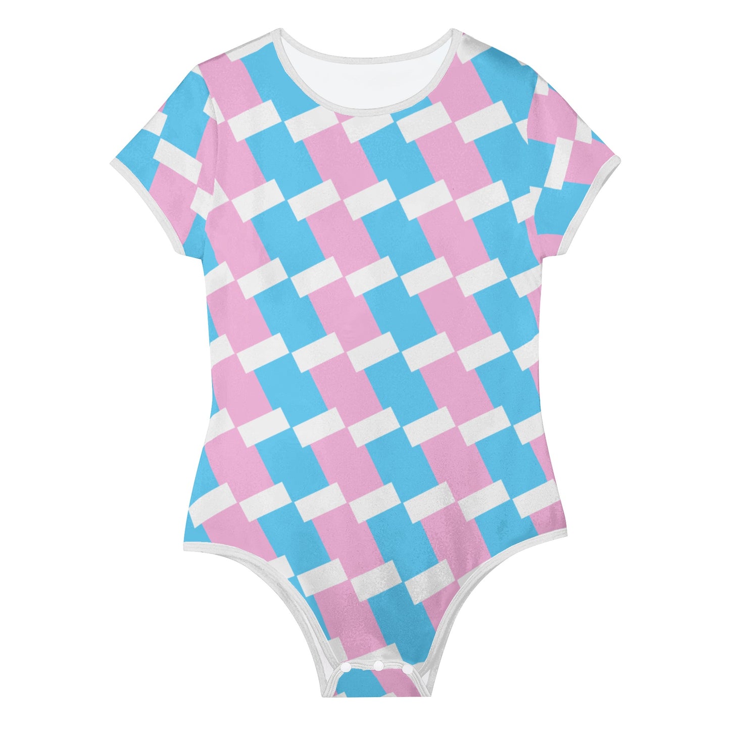Teen Blue Pink White Pride Checkered Soft T-Shirt Bodysuit
