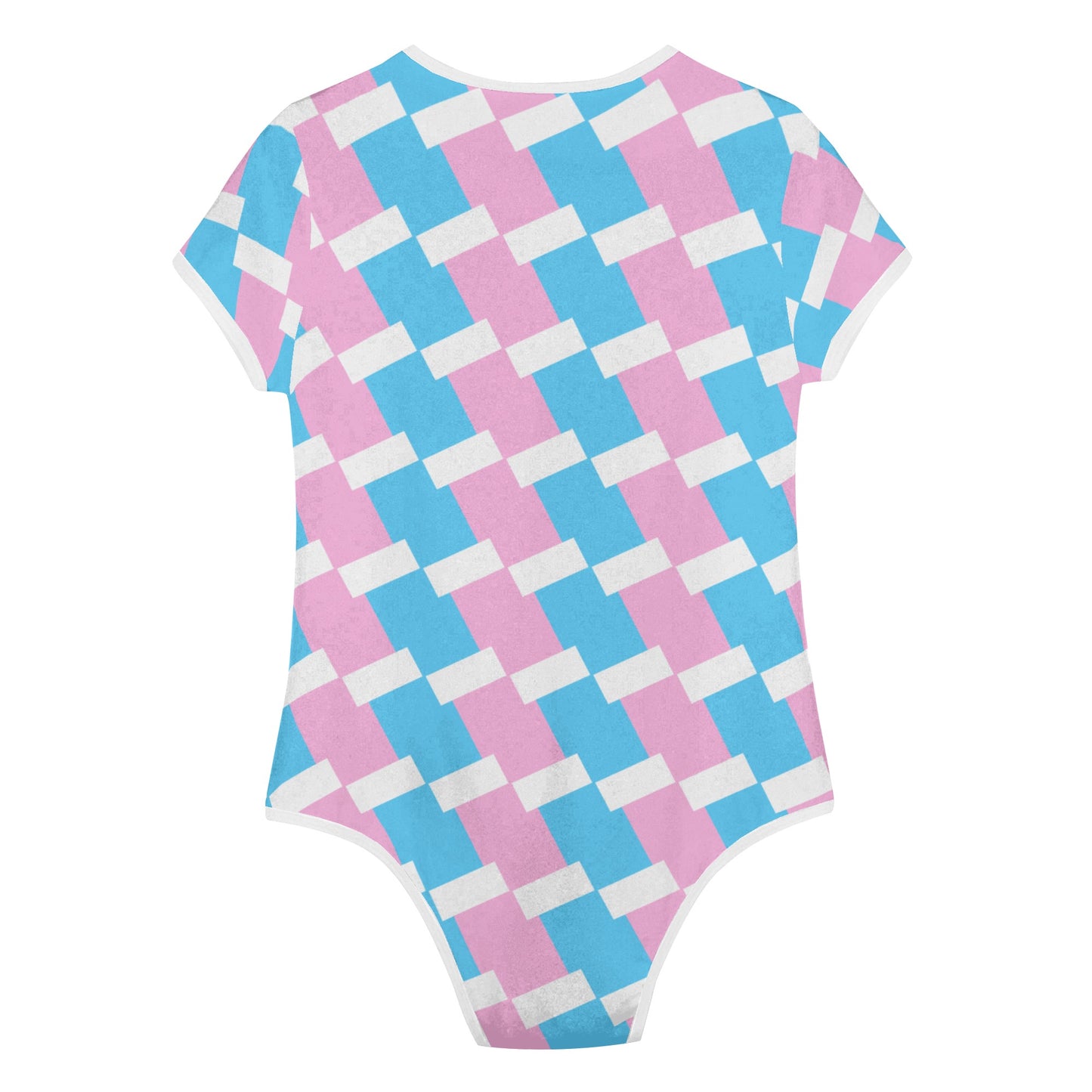 Teen Blue Pink White Pride Checkered Soft T-Shirt Bodysuit