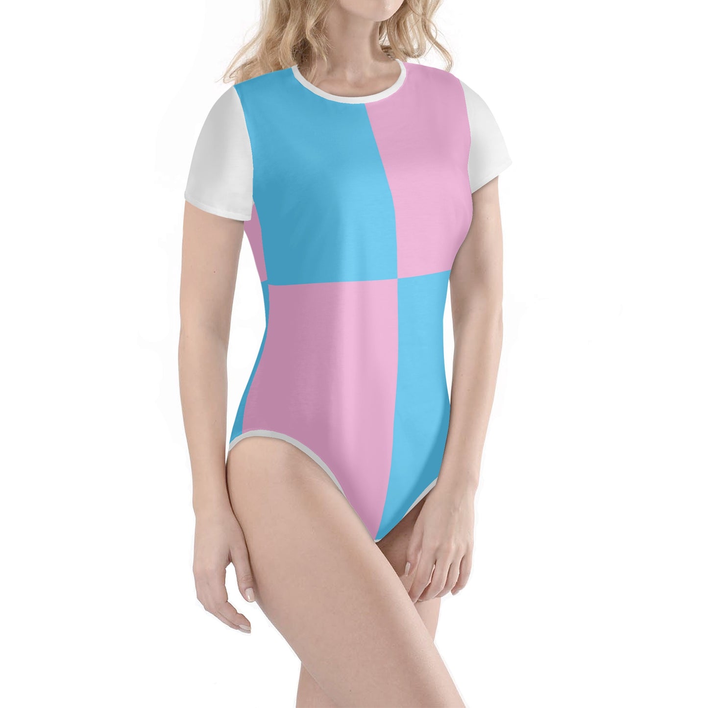 Teen Blue Pink White Pride Harlequin Soft T-Shirt Bodysuit