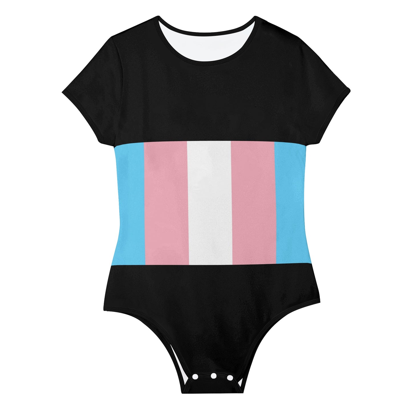 Teen Blue Pink White Pride Soft Black T-Shirt Bodysuit