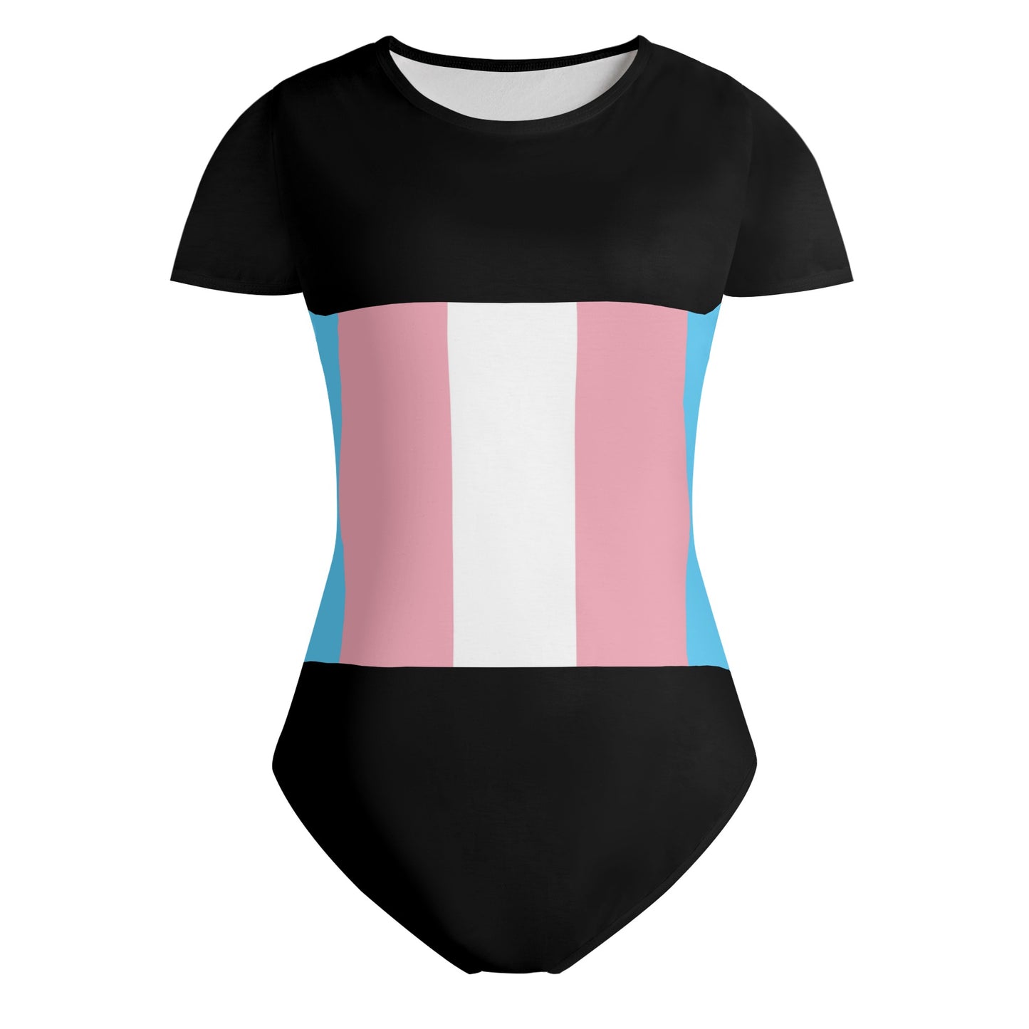 Teen Blue Pink White Pride Soft Black T-Shirt Bodysuit