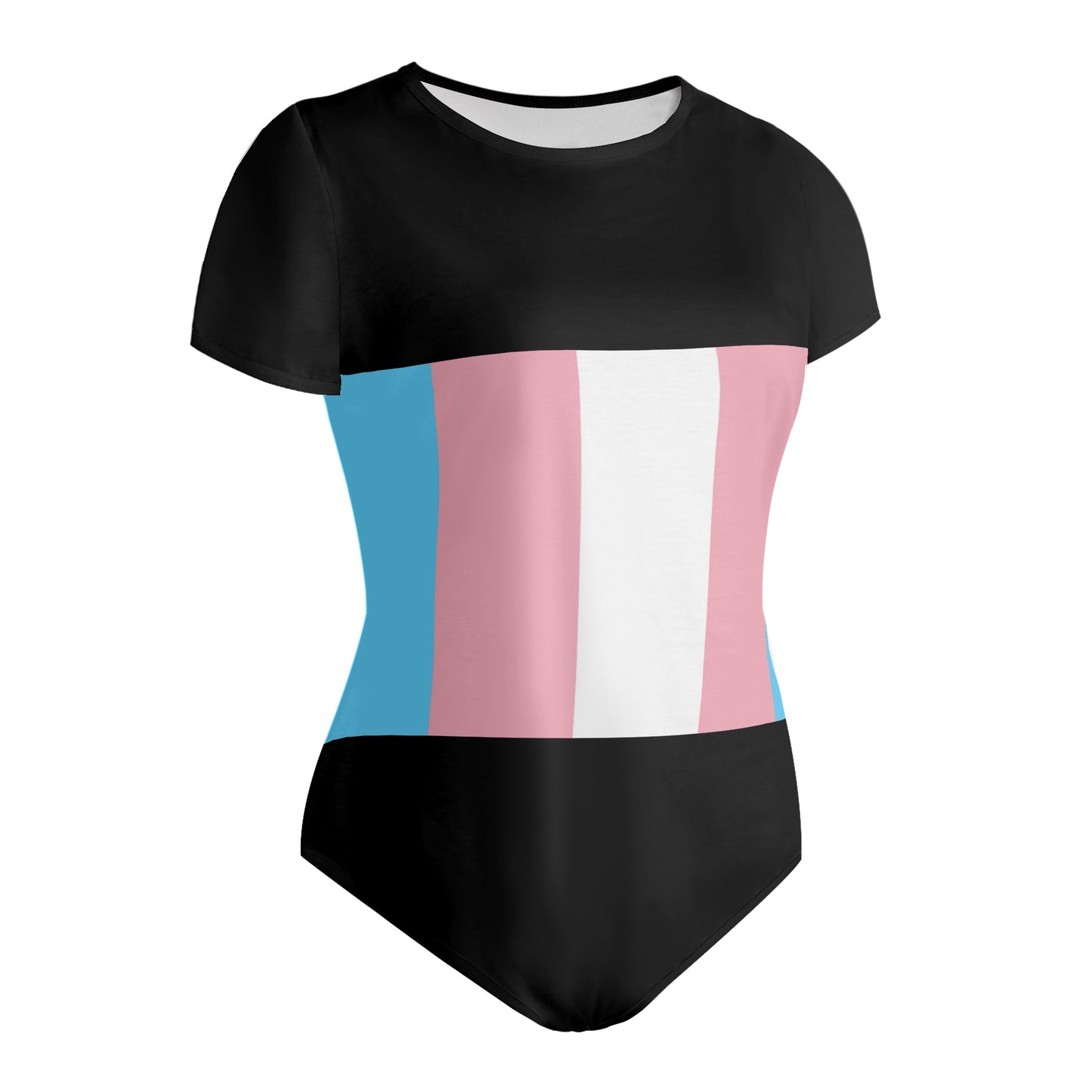 Teen Blue Pink White Pride Soft Black T-Shirt Bodysuit