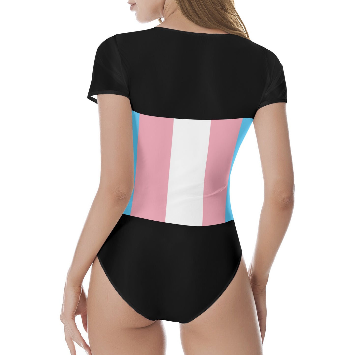 Teen Blue Pink White Pride Soft Black T-Shirt Bodysuit