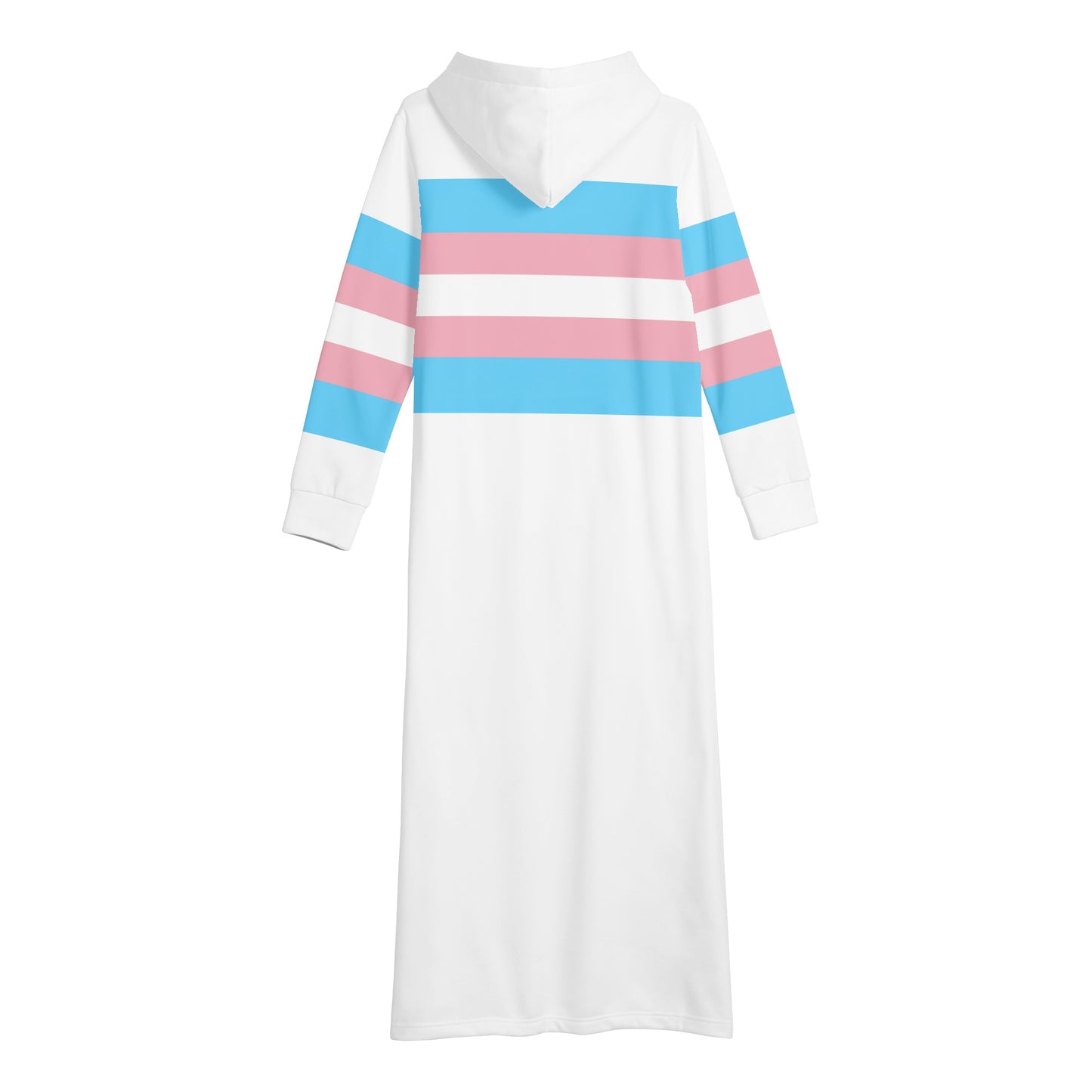 Teen - Plus Size Blue Pink White Full-Length Hooded Dress