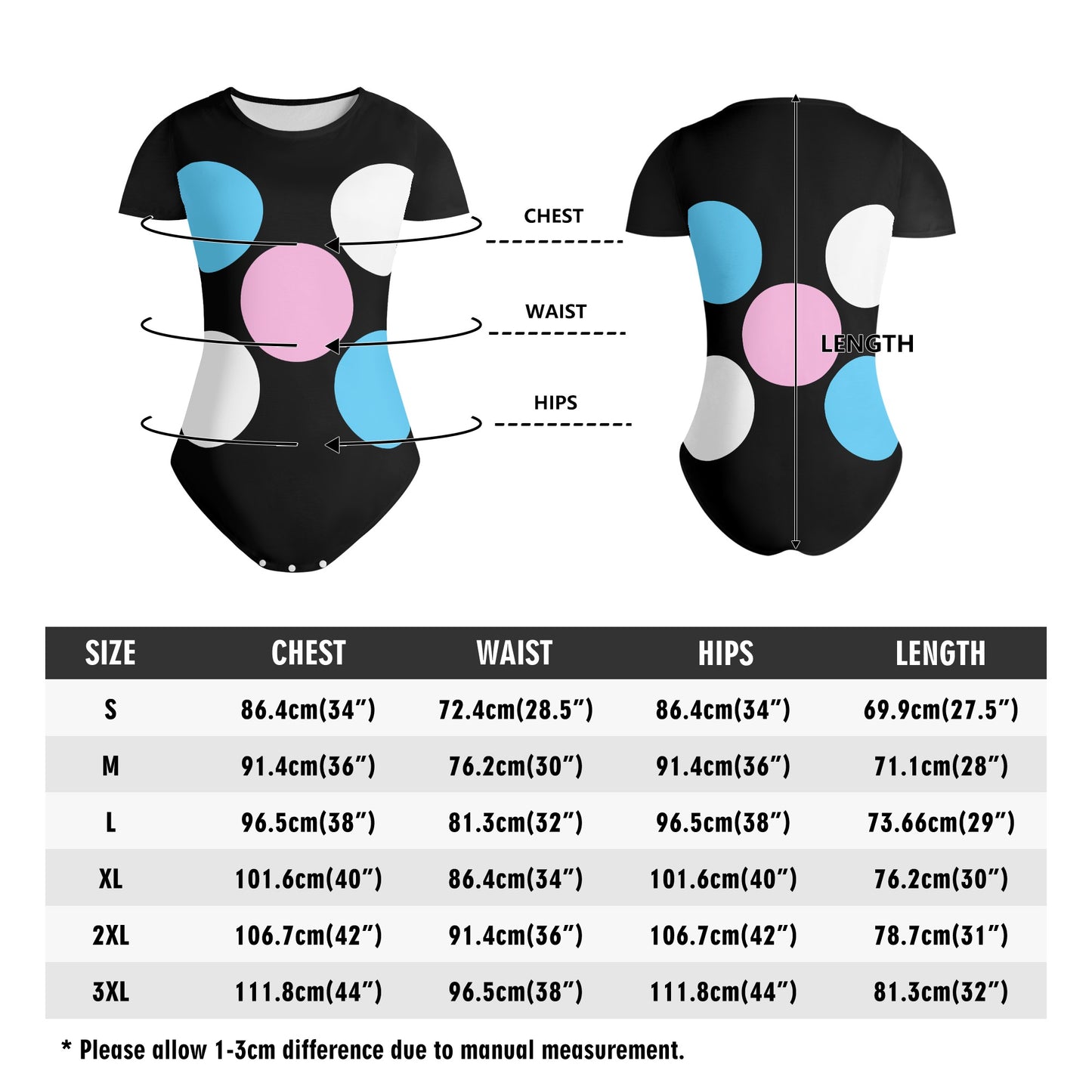 Teen Blue Pink White 'Pride Five Spots' Black Soft T-Shirt Bodysuit