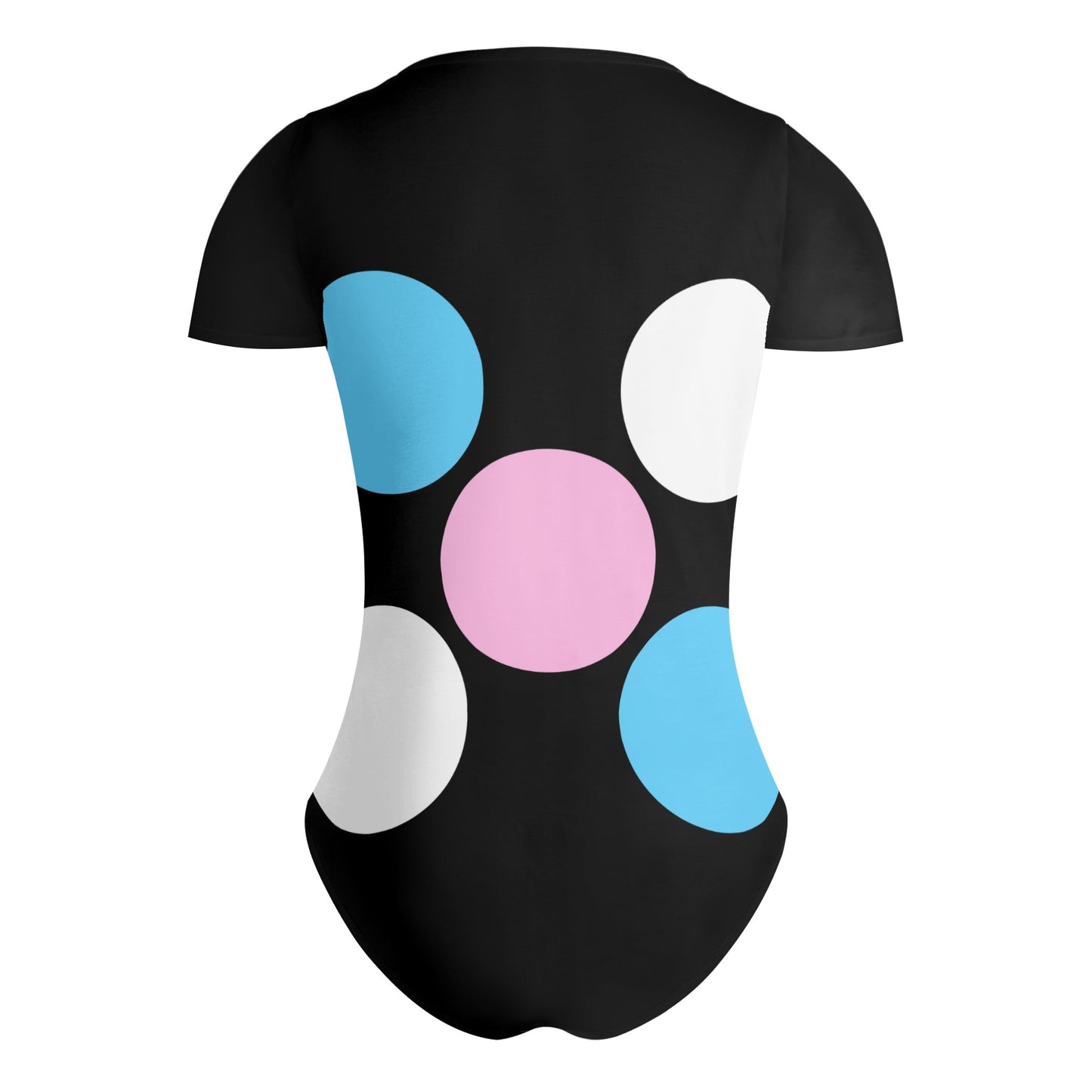 Teen Blue Pink White 'Pride Five Spots' Black Soft T-Shirt Bodysuit