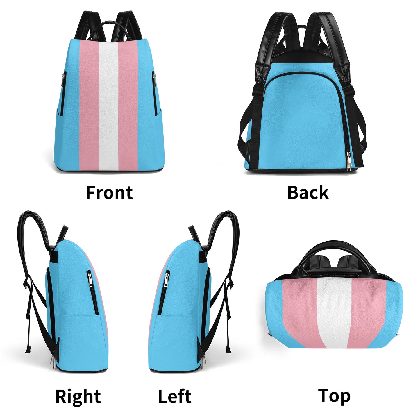 Blue Pink White Trans Pride Anti-Theft Backpack