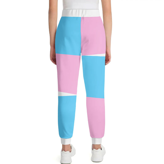 S-7XL Blue Pink White Pride Harlequin Joggers