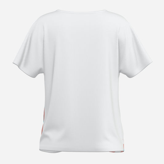 All-Over Print Women's Front Twist Drop Shoulder Short Sleeve-Imitation Cotton 170 GSM