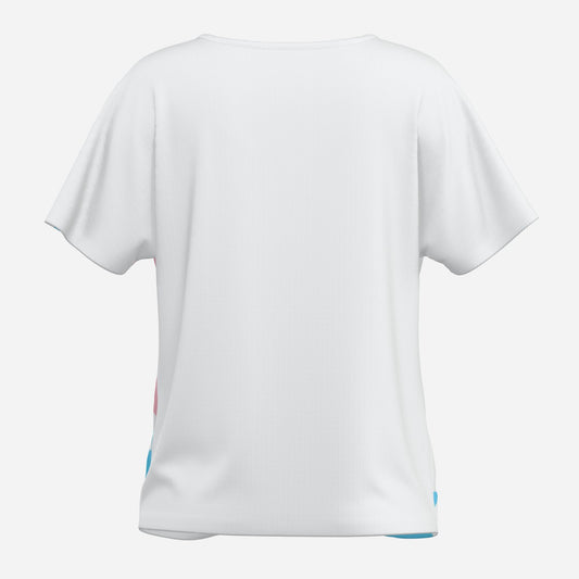 All-Over Print Women's Front Twist Drop Shoulder Short Sleeve-Imitation Cotton 170 GSM