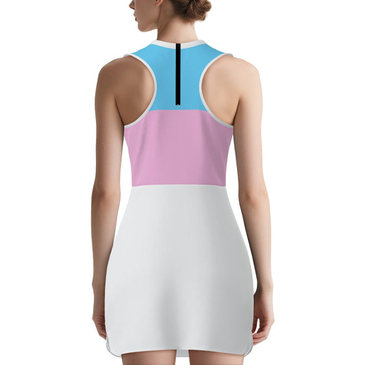 All-Over Print Women's Golf/Tennis/Pickleball One Piece Dress-Polyester Double Side 250 GSM