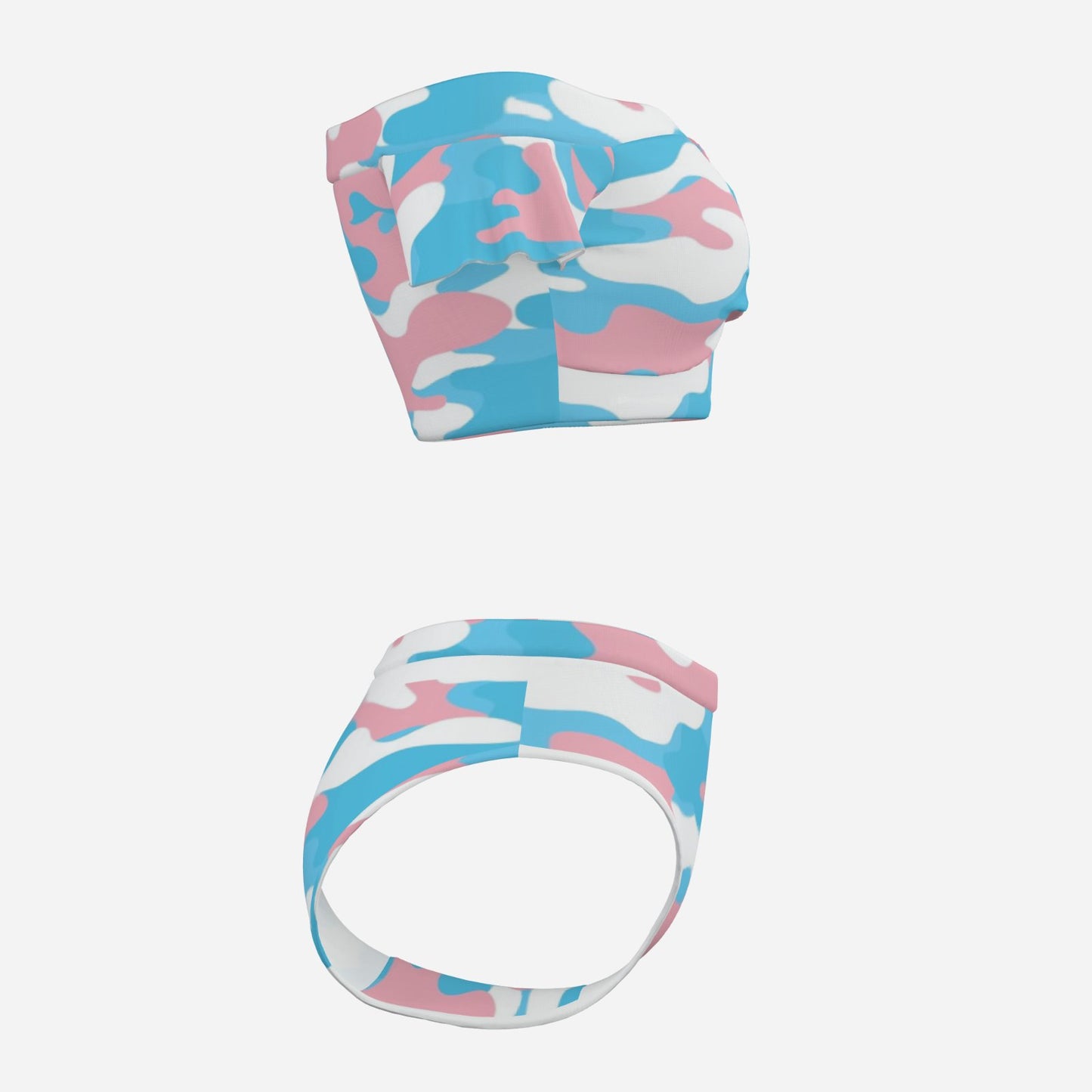 Pride Camouflage Bikini Swimsuit with Ruffle Sleeves