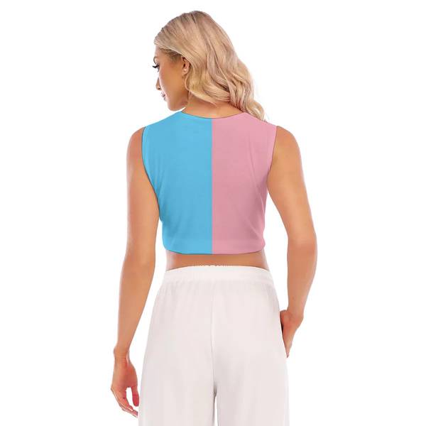 Trans Coloured Transgender Paris Pride Sleeveless Cropped Top