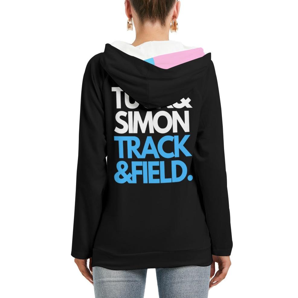 XS - 5XL Tuck&Simon Track&Field Double Hooded Black Hoodie