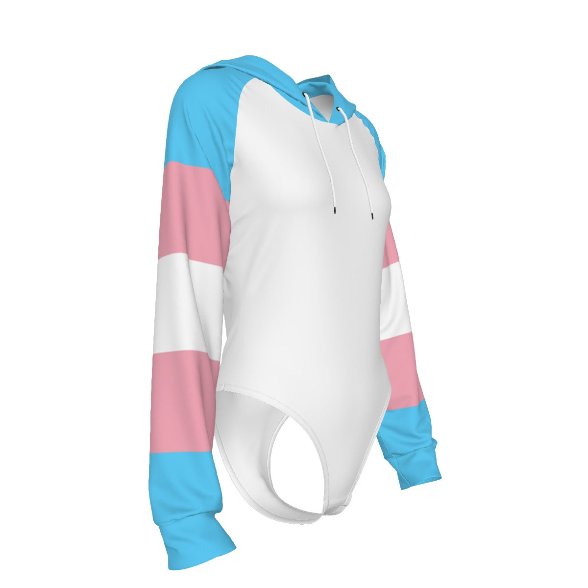 Teen Pride White Raglan Sleeve Hooded Bodysuit