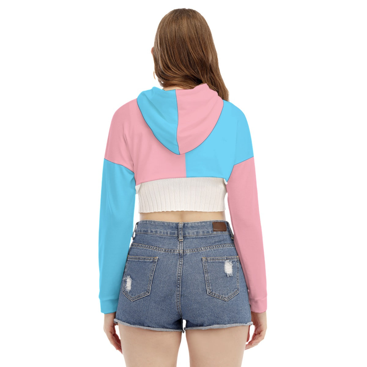 Teen All-Over Trans Paris Pride Cropped Hooded Smock Top