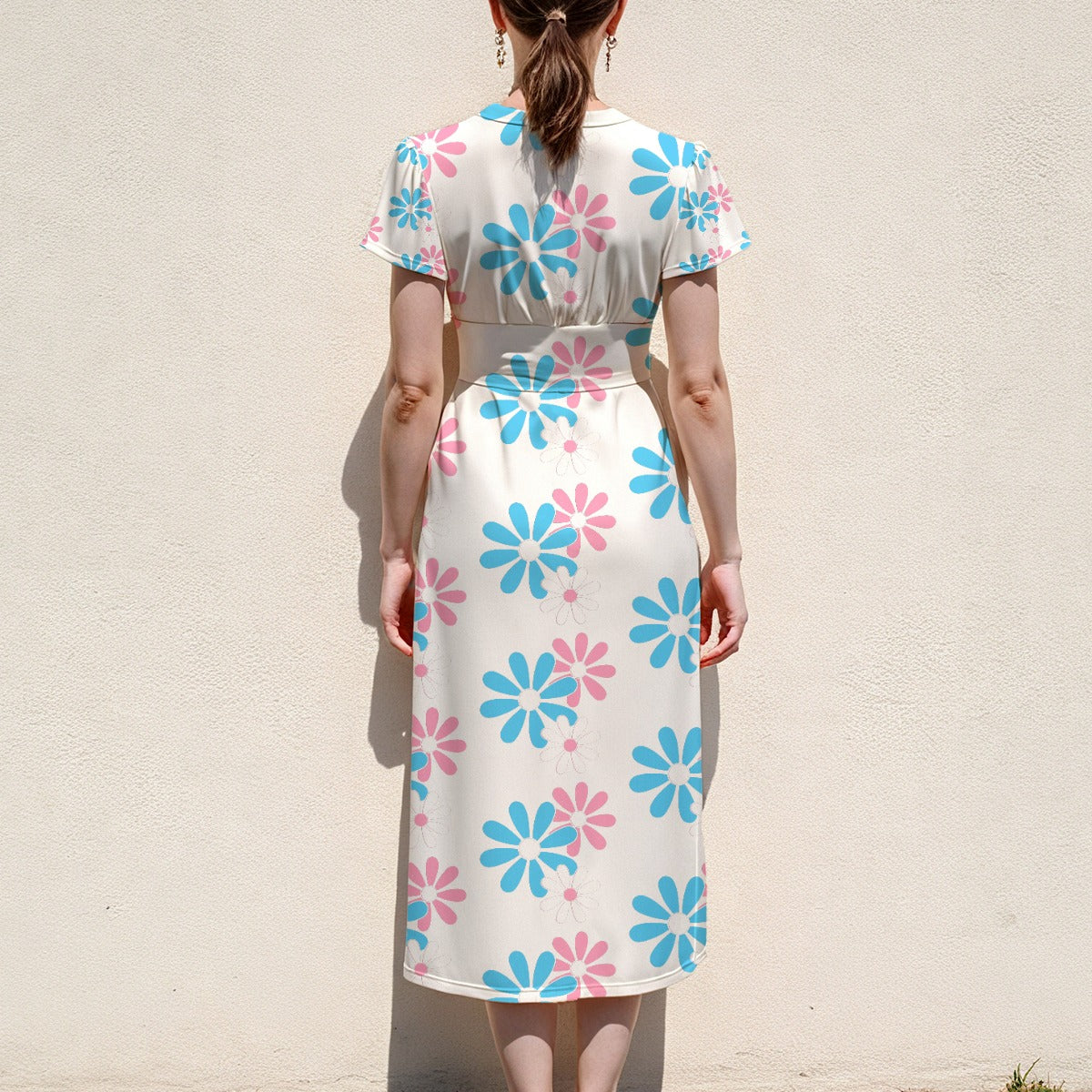 S-5XL Pride Flutter Sleeve Midi Dress