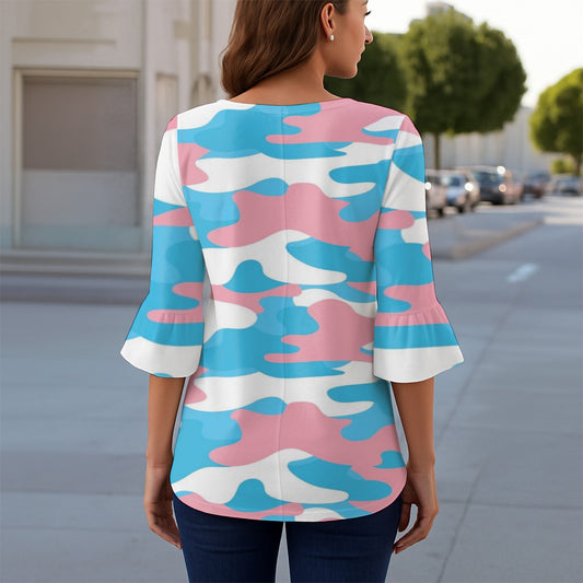 All-Over Print Women's T-shirt With 3/4 Sleeve