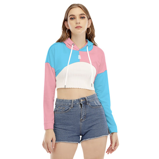Teen All-Over Trans Paris Pride Cropped Hooded Smock Top