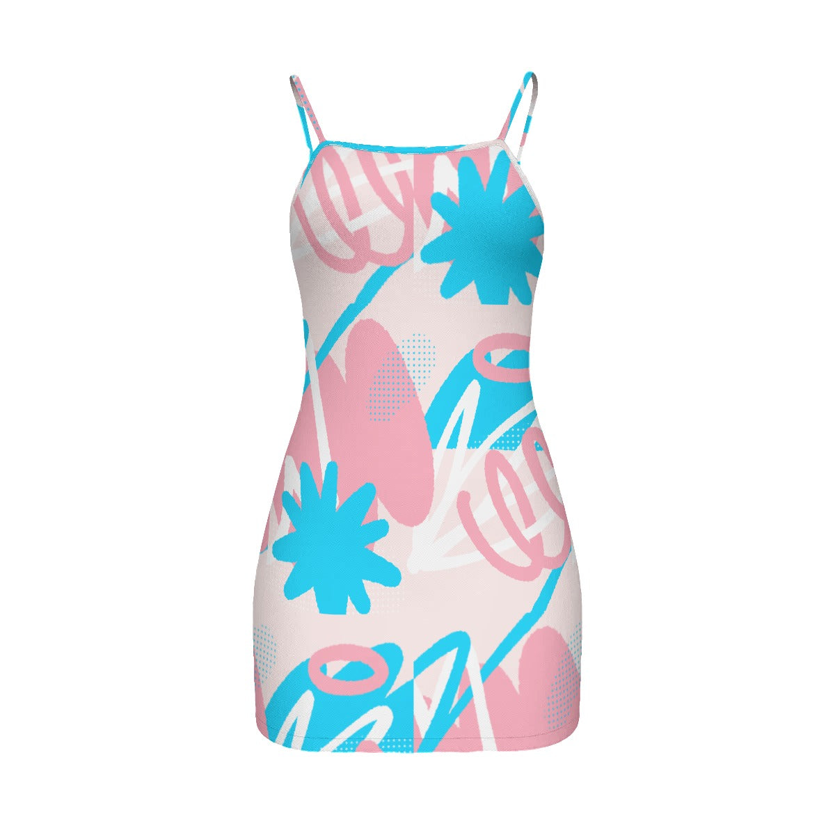 Plus Size Trans Coloured Pride White Spaghetti-Strap Short Camisole Dress