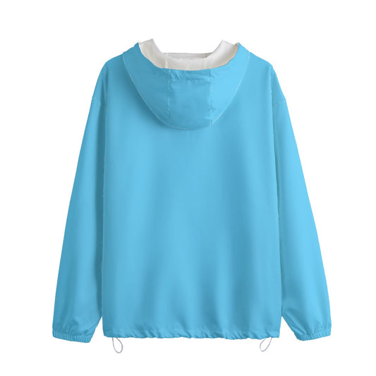 Blue Pink White Pride Half-Zip Casual Blue Pullover Jacket