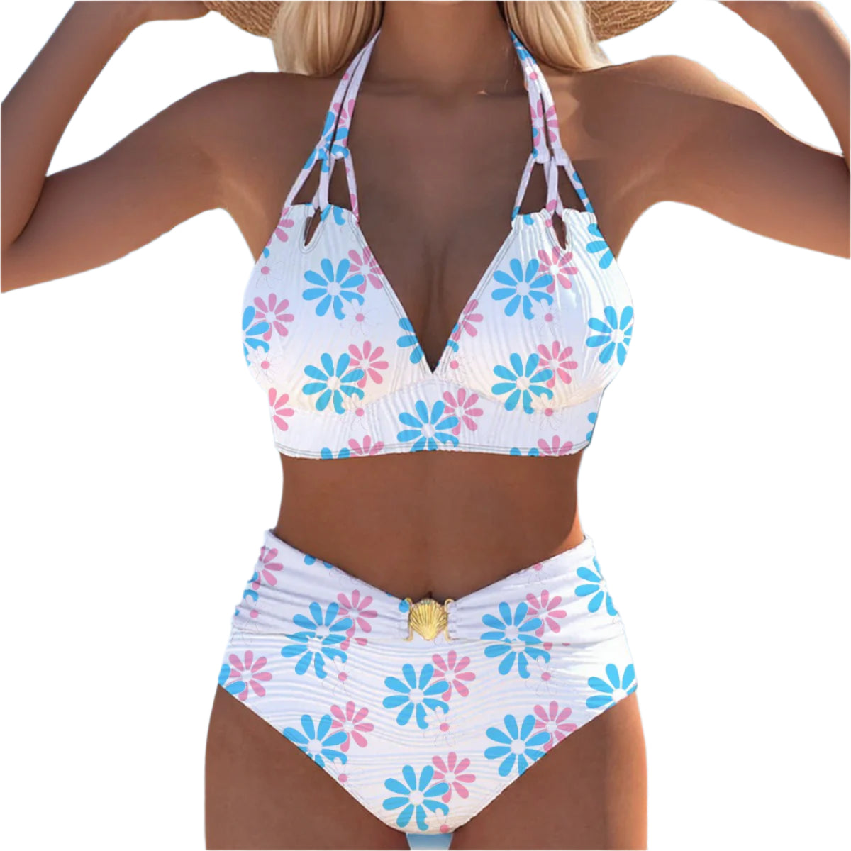 High-Waist Camisole Bikini Set