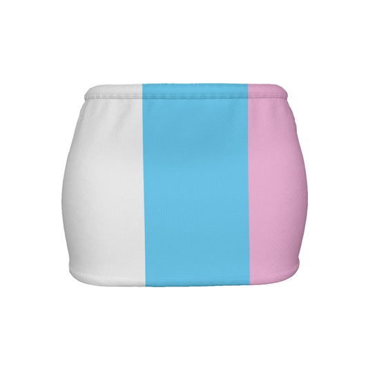 Teen Blue Pink White Pride Slinky Micro Mini Skirt