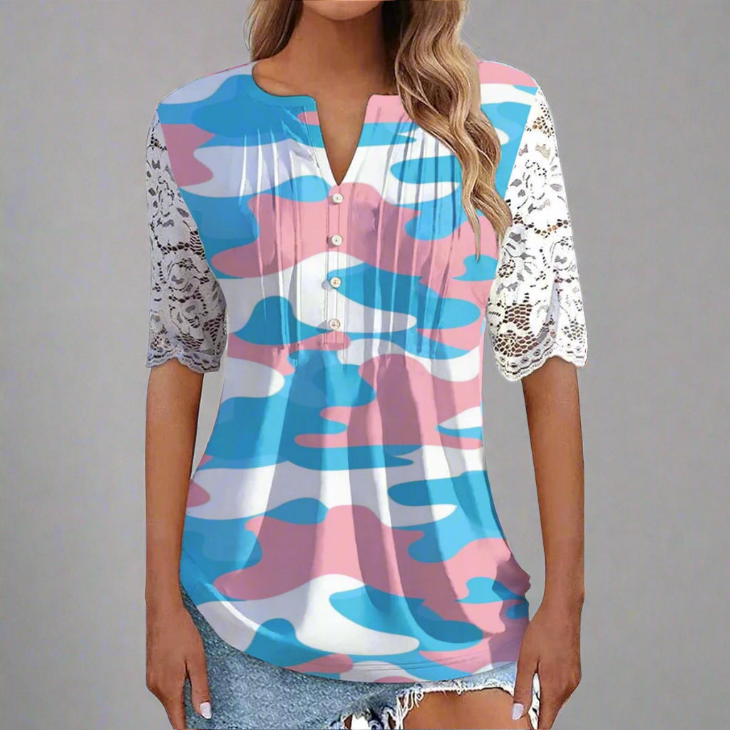 S - 5XL Pride Lace-Sleeved Loose Top