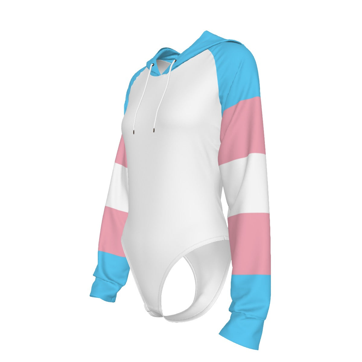 Teen Pride White Raglan Sleeve Hooded Bodysuit