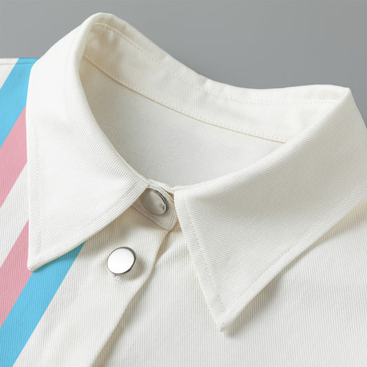 Teen Blue Pink White Pride Thin Cropped Jacket