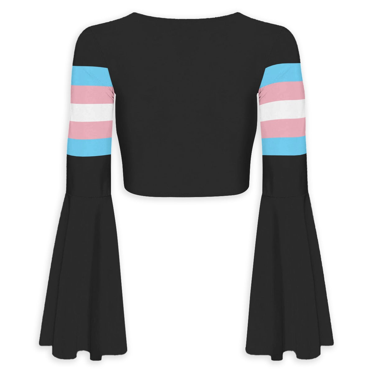 S-5XL Bell Sleeved Black Tied Top