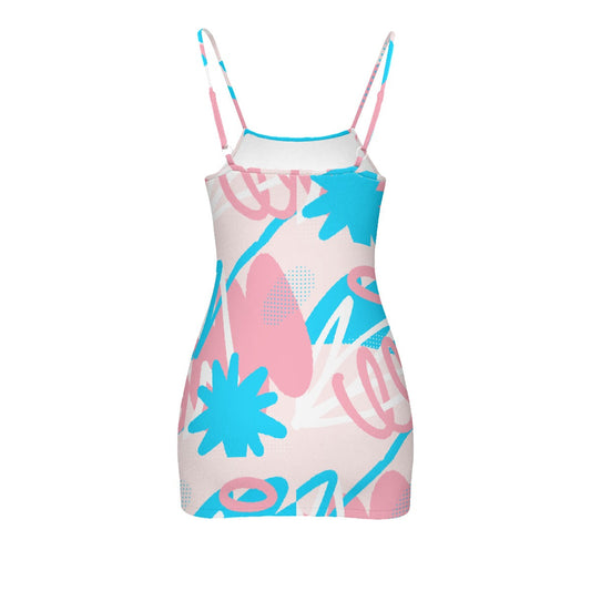 Plus Size Trans Coloured Pride White Spaghetti-Strap Short Camisole Dress