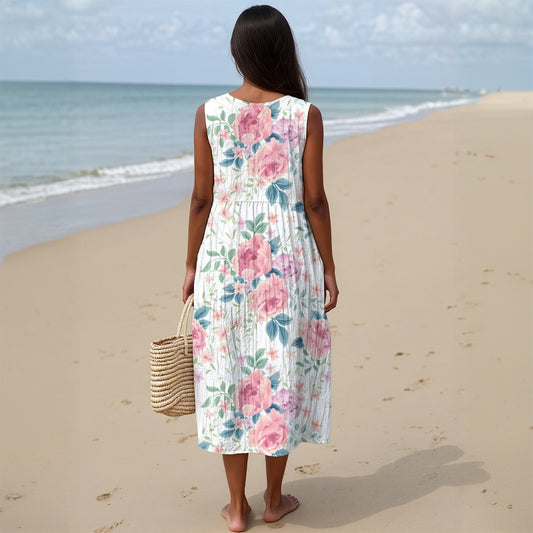 Transgender Rose Cluster Sleeveless Dress