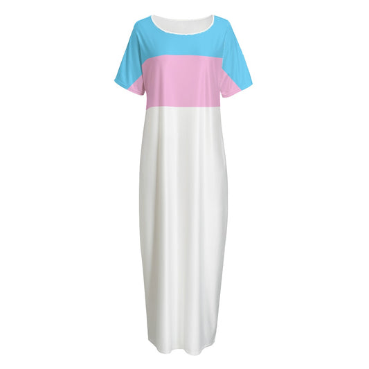 S-5XL Blue Pink White Pride White Long T-Shirt Style Nightdress