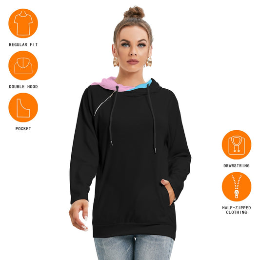 XS - 5XL Tuck&Simon Track&Field Double Hooded Black Hoodie