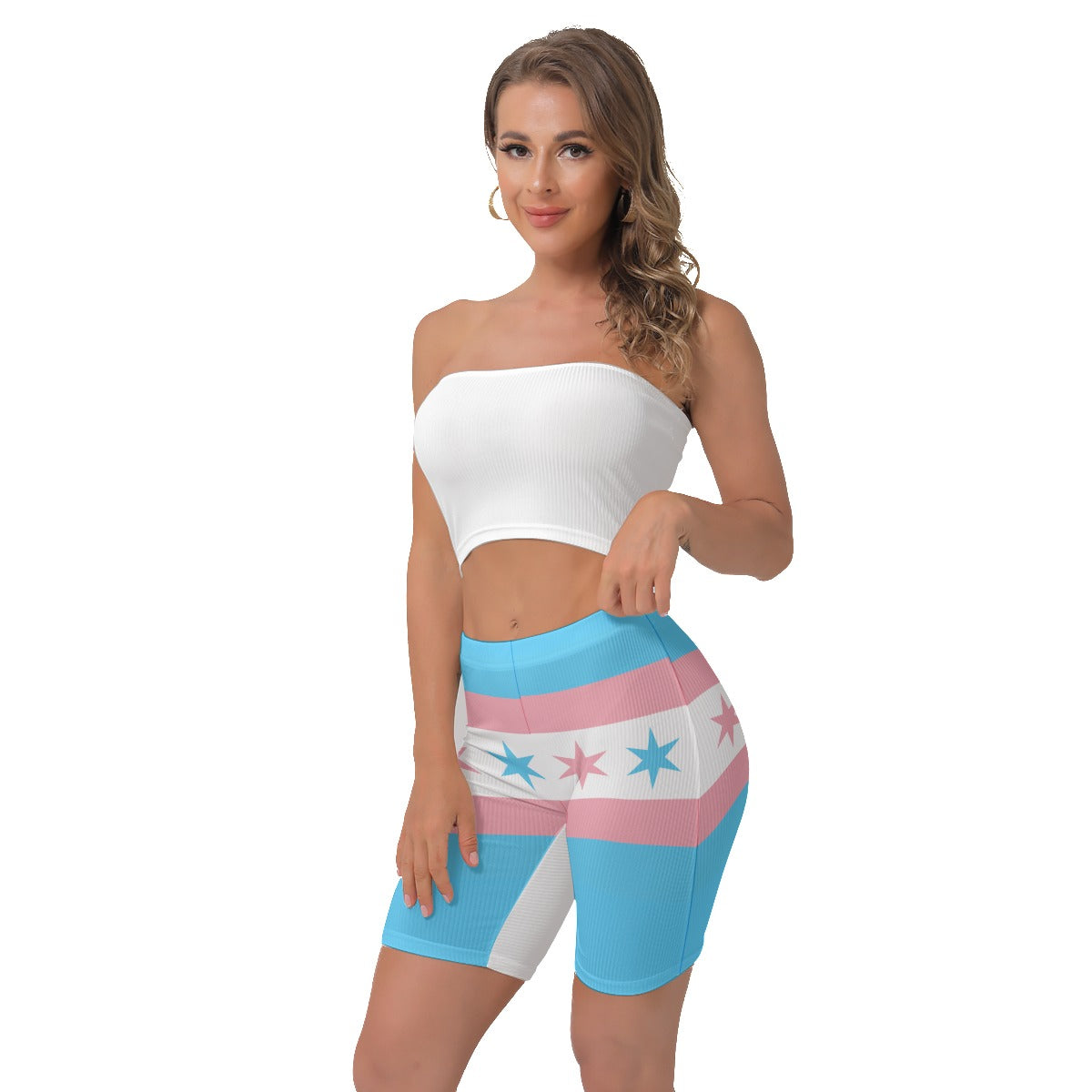 Blue Pink White Pride Stretchy Lady Boxers