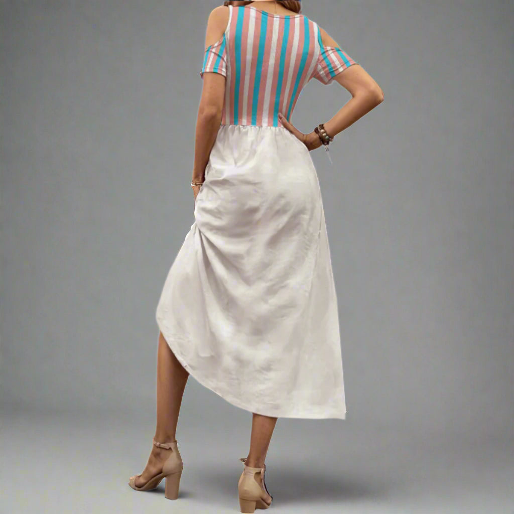 S-5XL Pride Cold-Shoulder Dress