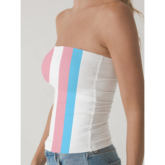 2XS-3XL Blue Pink White Pride Double-Layer Strapless Top