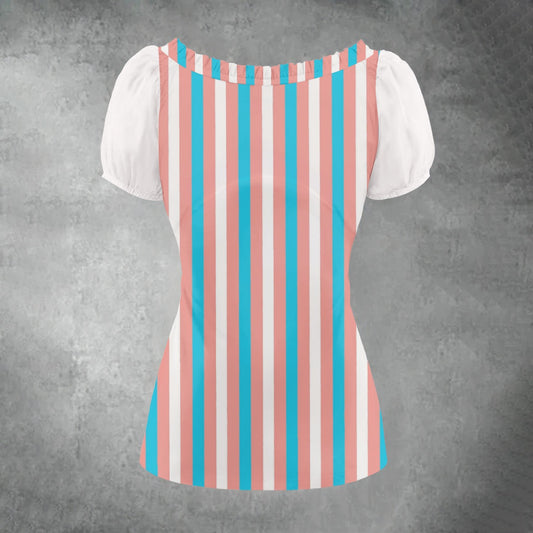 Puff Sleeve Pleated Shirt