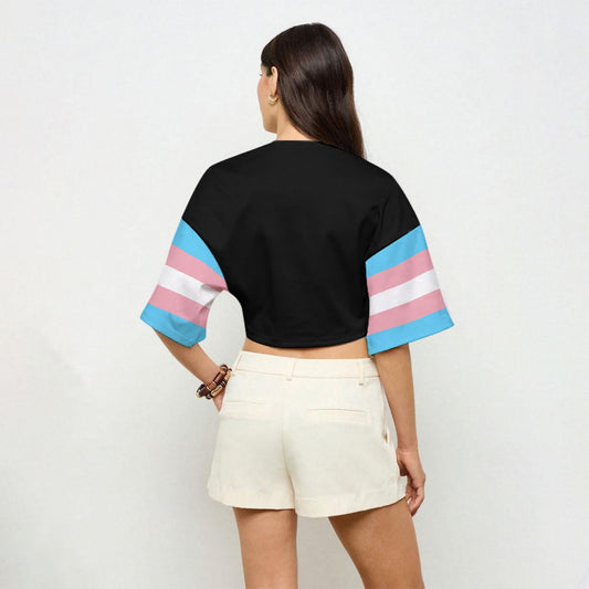 Pride Casual Cropped Black Top